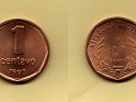 Peso - 1 Centavo - Argentina - 1993 - Bronce - KM# 113a - 16,2 mm - 0